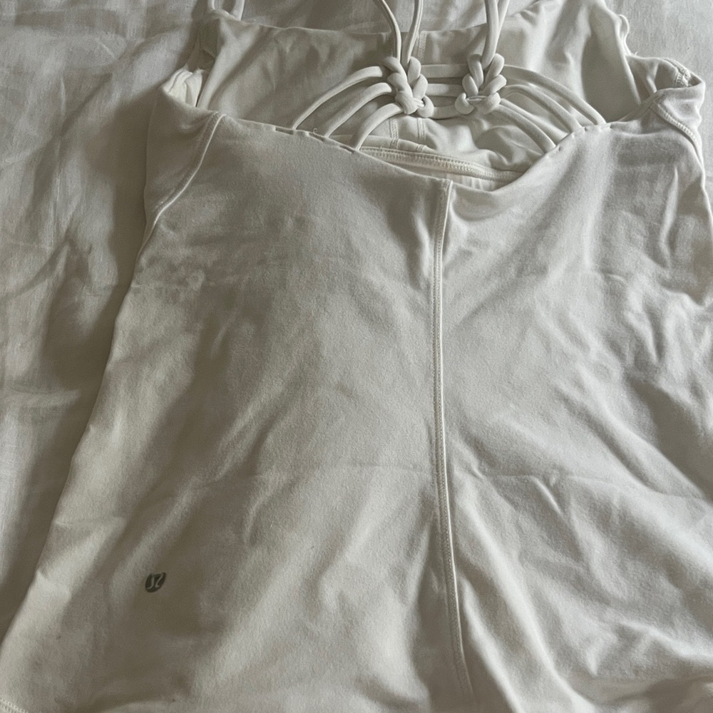 Lululemon White Athletic Tank Top